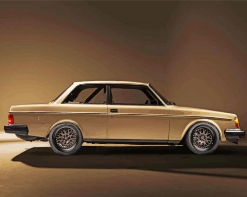 Beige Classic Volvo Saloon 240 Car Diamond Paintings