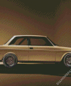 Beige Classic Volvo Saloon 240 Car Diamond Paintings