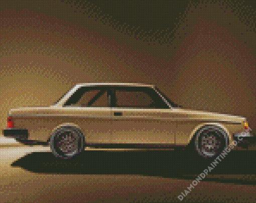 Beige Classic Volvo Saloon 240 Car Diamond Paintings