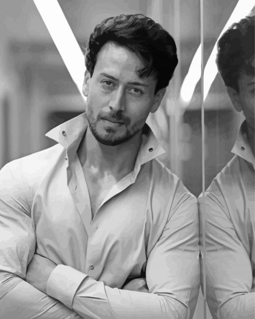 Black And White Tiger Shroff Diamond Paintings