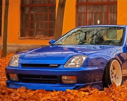 Blue Honda Prelude Diamond Paintings