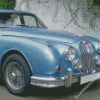 Blue Jaguar Mark 1 Car Diamond Paintings