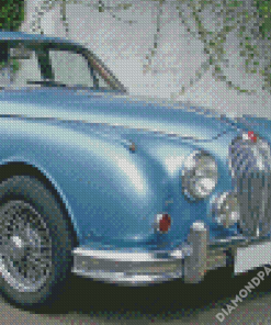 Blue Jaguar Mark 1 Car Diamond Paintings