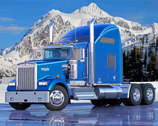 Blue Kenworth Truck Diamond Paintings