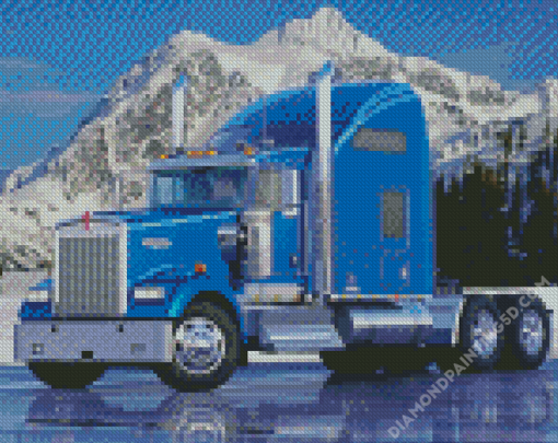 Blue Kenworth Truck Diamond Paintings