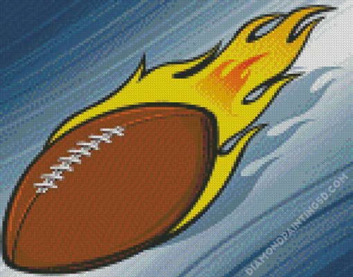 Cartoon Football On Fire Diamond Paintings