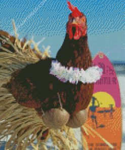 Chicken On The Beach Diamond Paintings