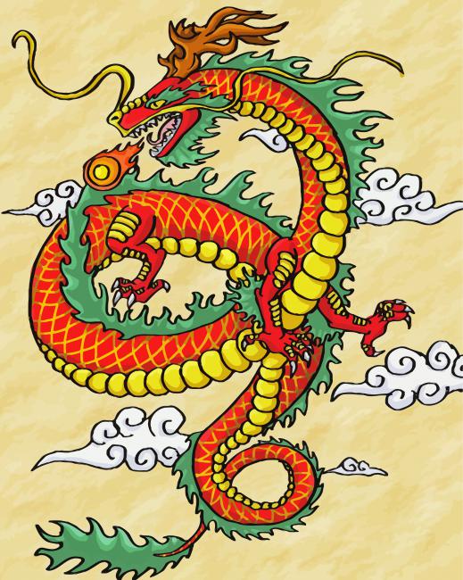 Chinese Dragon Illustration Diamond Paintings