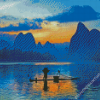 Chinese Landscape Mountains Silhouette Diamond Paintings