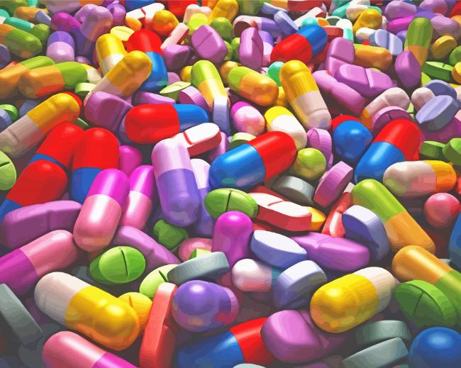 Colorful Drugs Pills Diamond Paintings