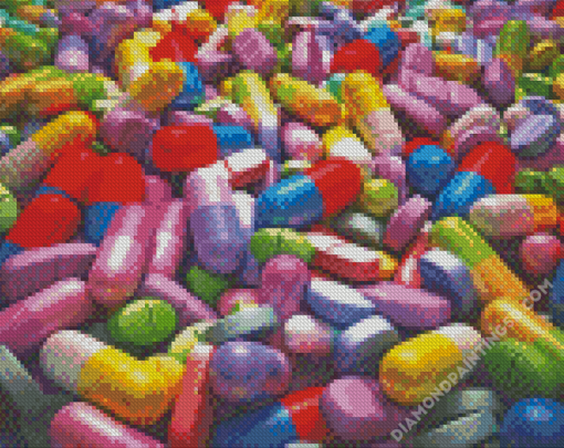 Colorful Drugs Pills Diamond Paintings