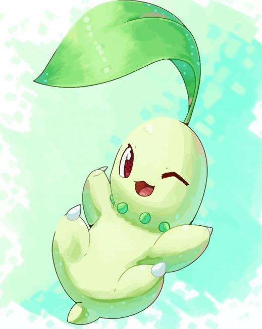 Cute Chikorita Art Diamond Paintings