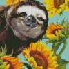 Cute Sloth And Sunflowers Art Diamond Paintings