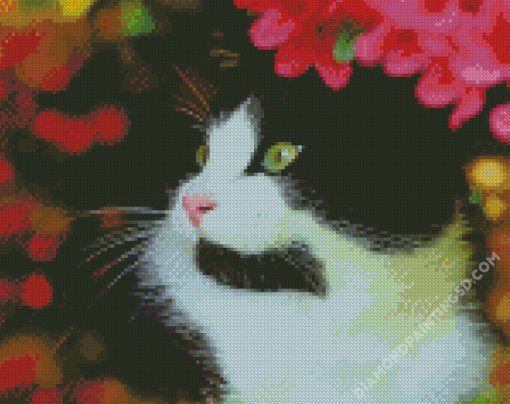 Cute Tuxedo Cat Diamond Paintings