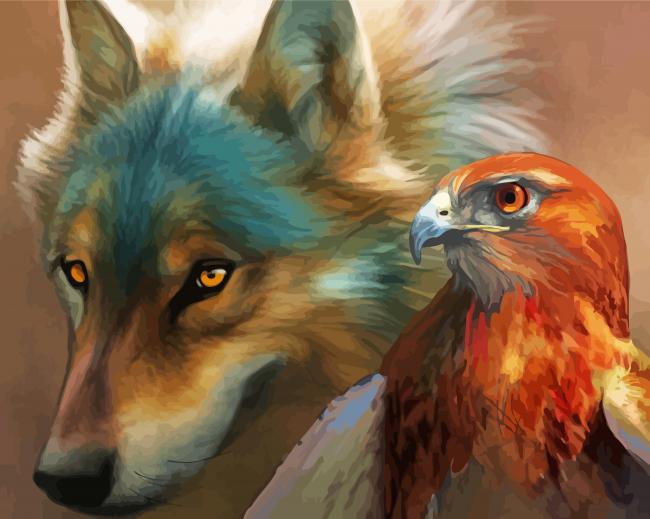 Eagle And Wolf Diamond Paintings