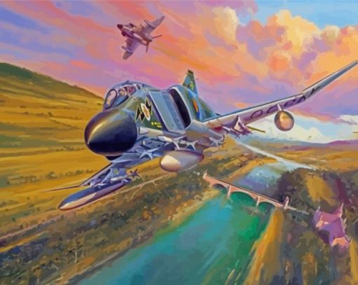 F4 Phantom Fighter Aircraft Art Diamond Paintings