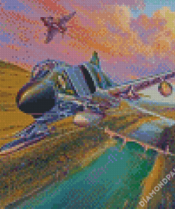 F4 Phantom Fighter Aircraft Art Diamond Paintings