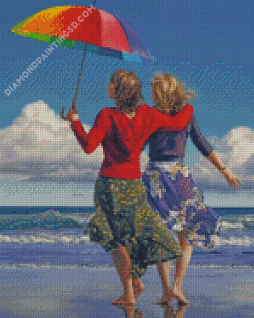 Friends In The Beach Diamond Paintings