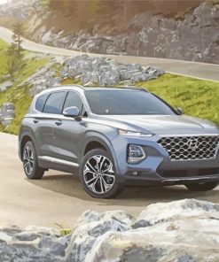 Grey Hyundai Santa Fe Car Diamond Paintings