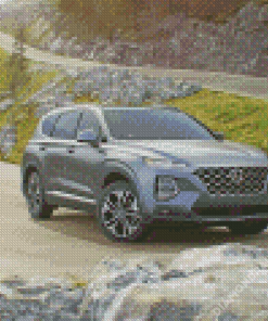 Grey Hyundai Santa Fe Car Diamond Paintings