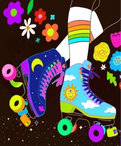 Illustration Roller Skate Diamond Paintings