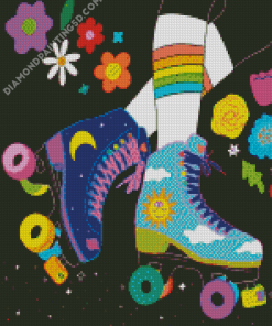 Illustration Roller Skate Diamond Paintings