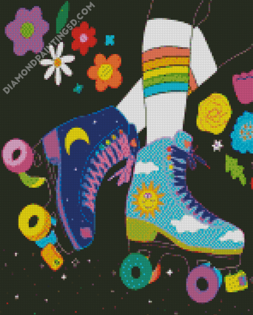 Illustration Roller Skate Diamond Paintings