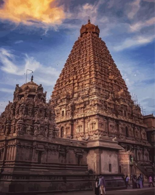 India Brihadeeswara Indian Temple Diamond Paintings