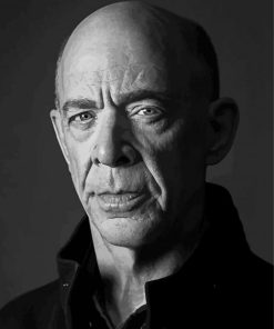 Jk Simmons in Black And White Diamond Paintings