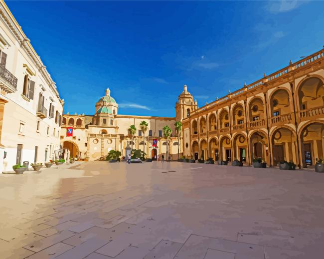 Kasbah Building in Mazara del Vallo Italy Diamond Paintings