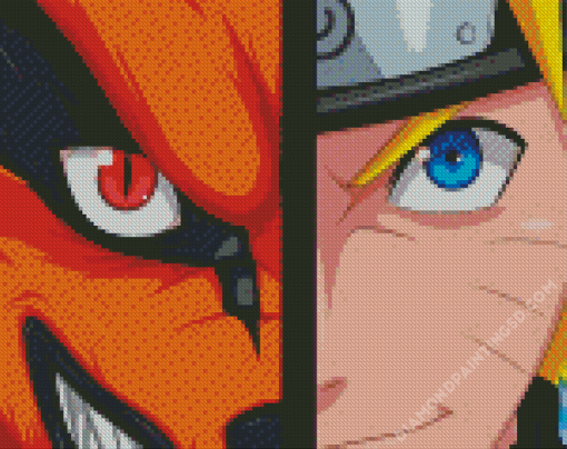 Kurama And Naruto Diamond Paintings