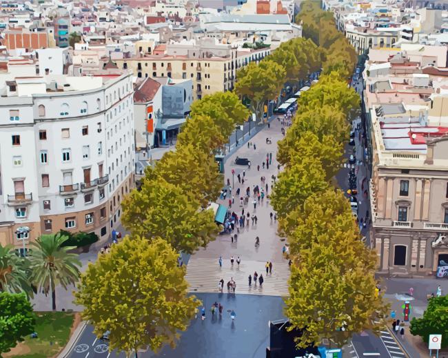 Las Ramblas Spain Diamond Paintings