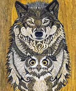 Mandala Owl And Wolf Diamond Paintings