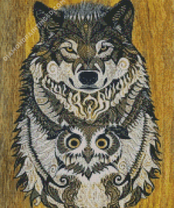 Mandala Owl And Wolf Diamond Paintings