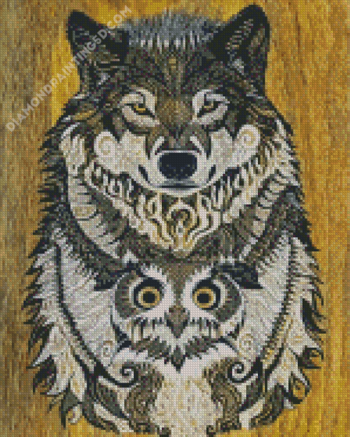 Mandala Owl And Wolf Diamond Paintings