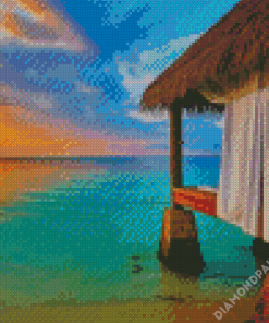 Montego Bay Jamaica Huts At Sunset Diamond Paintings