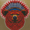 Native Bear Head Diamond Paintings