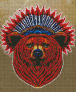 Native Bear Head Diamond Paintings