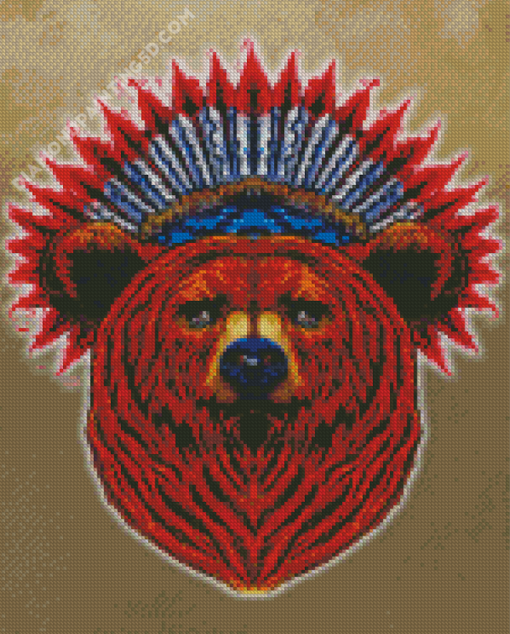 Native Bear Head Diamond Paintings