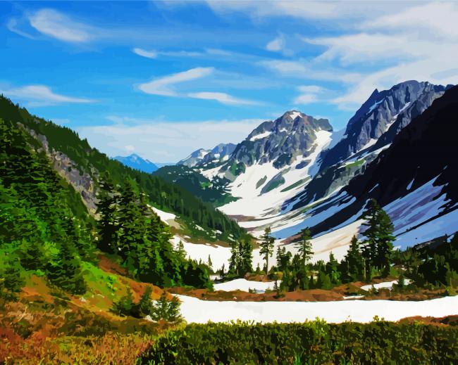 North Cascades National Park Landscape Diamond Paintings