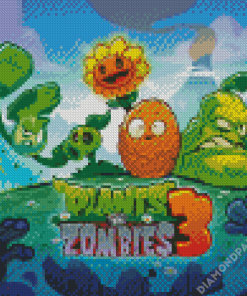 Plants Vs Zombies Game Poster Diamond Paintings