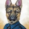 Police Dog In Suit Diamond Paintings