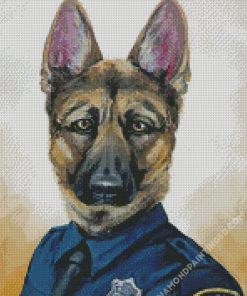 Police Dog In Suit Diamond Paintings