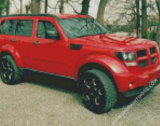 Red Dodge Nitro Diamond Paintings