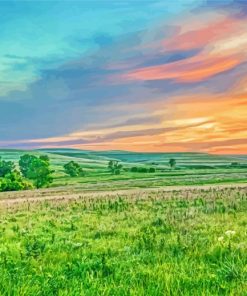 Sunset At Flint Hills Diamond Paintings