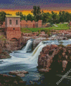 Sunset At Sioux Falls Dakota Diamond Paintings