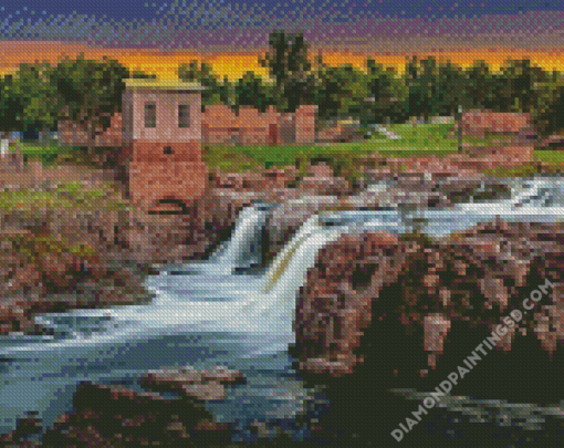 Sunset At Sioux Falls Dakota Diamond Paintings