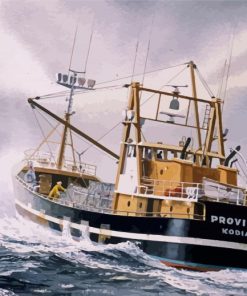 Trawler In Ocean Diamond Paintings