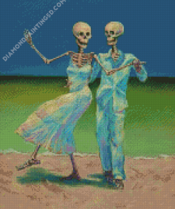 Two Skeletons Dancing Art Diamond Paintings