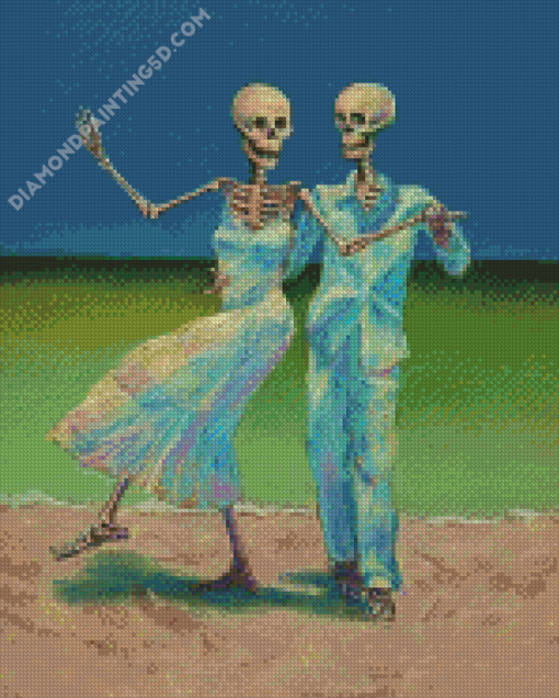 Two Skeletons Dancing Art Diamond Paintings